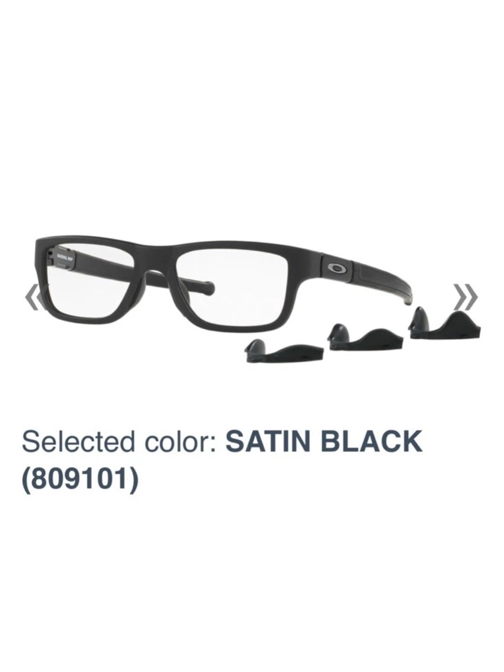 Oakley Satin Black Rectangular Men's Eyeglass Frame with Removable Nose Pads